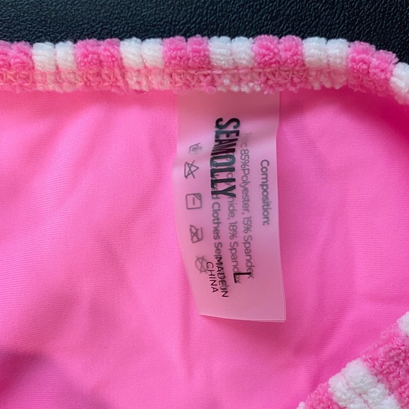 Striped Pink and White Bikini Set - Picture 2 of 5